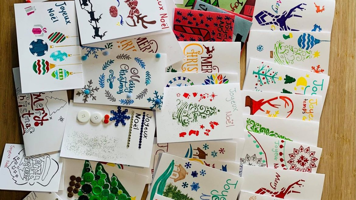 Création de cartes de Noel pour les aînés