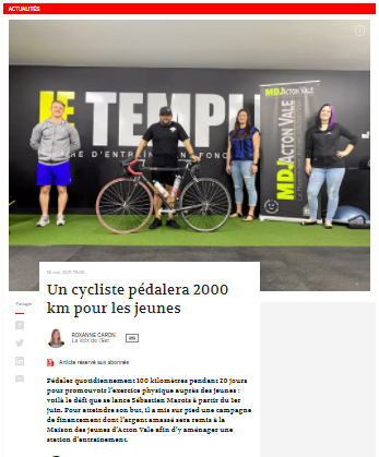 La MDJ dans la Voix de l’Est!